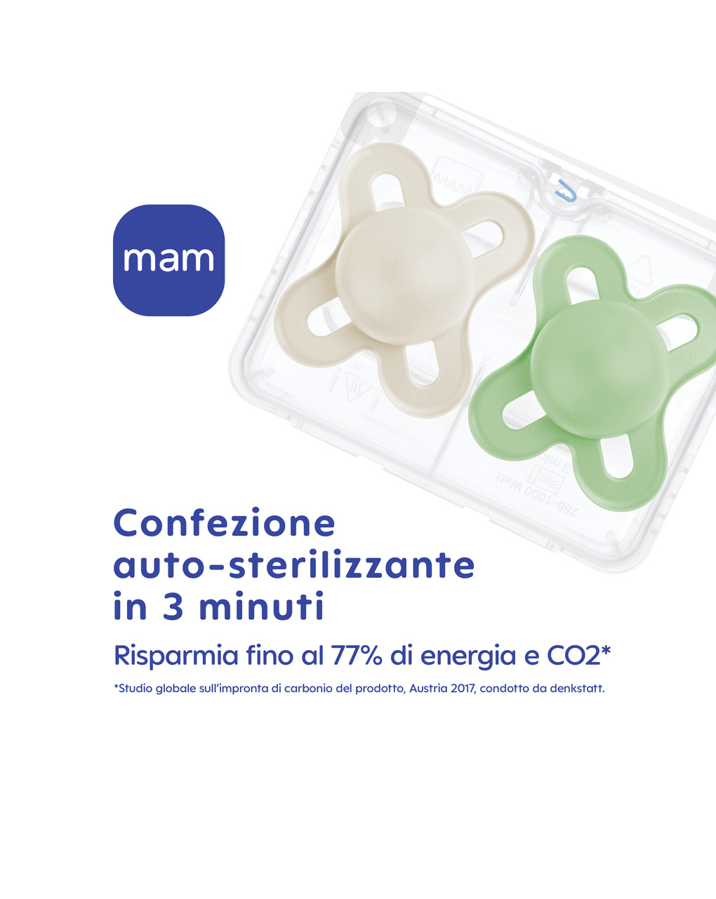 Succhietti original start  0-2m silicone bio-circolare  conf. doppia azzurro/grigio - mam - Mam