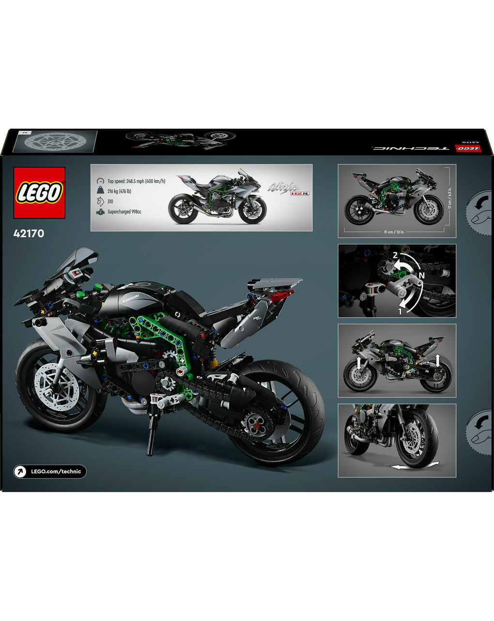 Motocicletta kawasaki ninja h2r - 42170 - lego technic