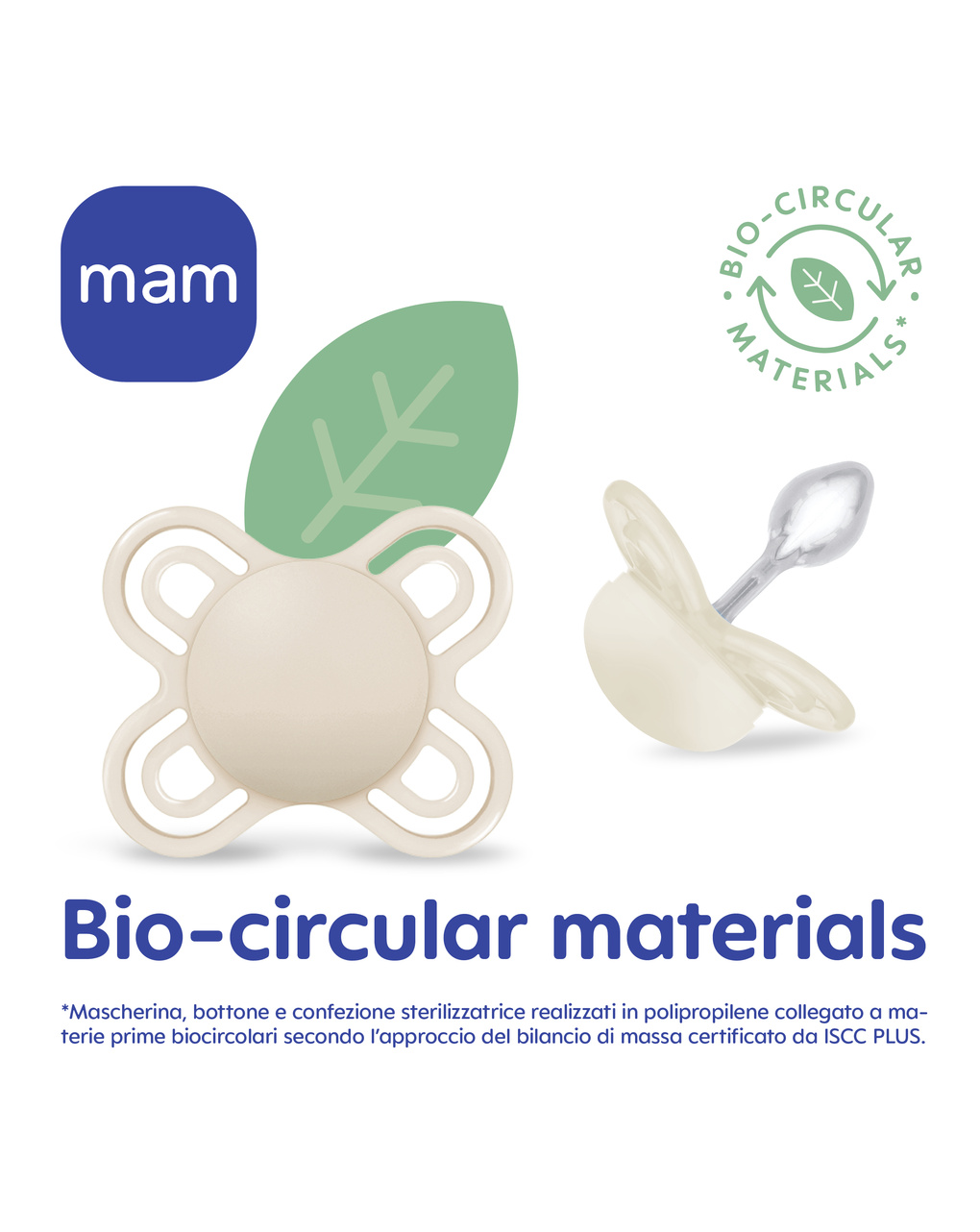 Succhietto perfect start 0-2m silicone bio-circolare conf.singola verde e blu- mam