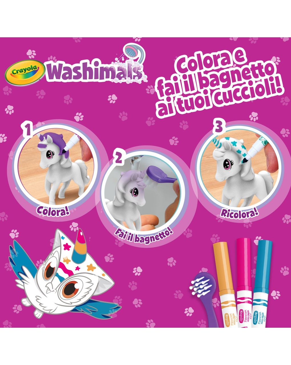 Washimals peculiar pets - set ricarica con 3 cuccioli - 3+ - crayola - Crayola
