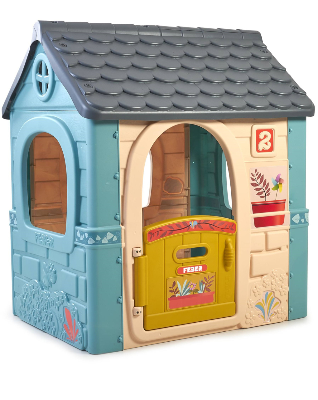 Casetta per bambini con porta apribile - colori pastello 2+ - feber