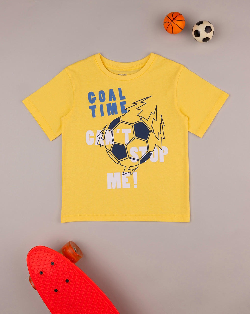 T-shirt gialla bambino con stampa