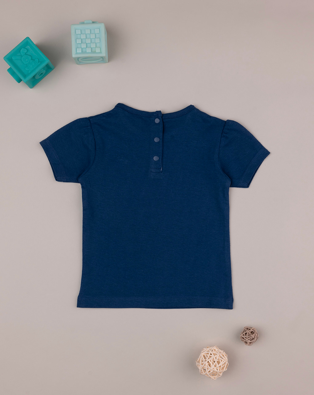 T-shirt blu maniche corte bimba - Prénatal