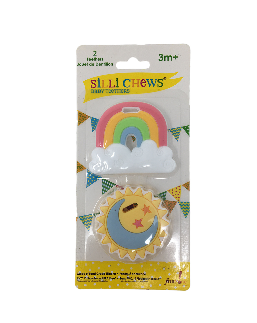 Set giocattoli dentizione - mini arcobaleno + mini sole +3m  - silly chews - Sille Chews
