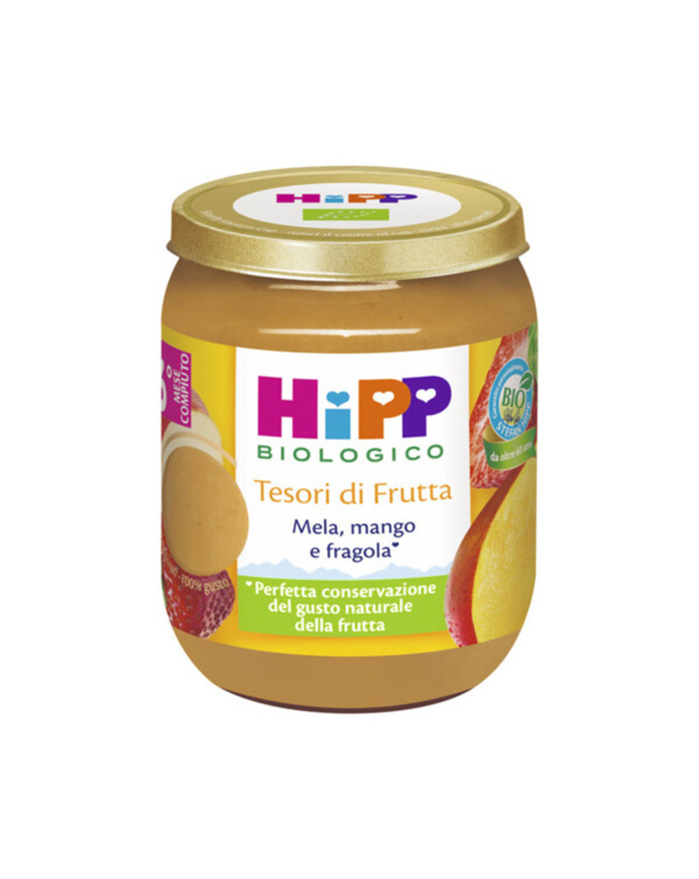 Omogeneizzato tesori di frutta mela mango e fragola 160 gr - hipp - Hipp