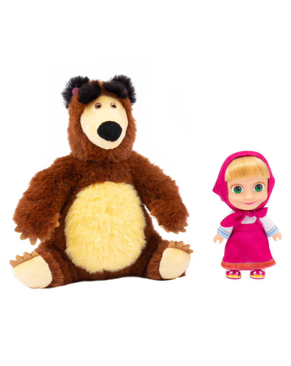 Bambola masha 12cm  e peluche orso 20cm - masha e orso - Masha&Orso