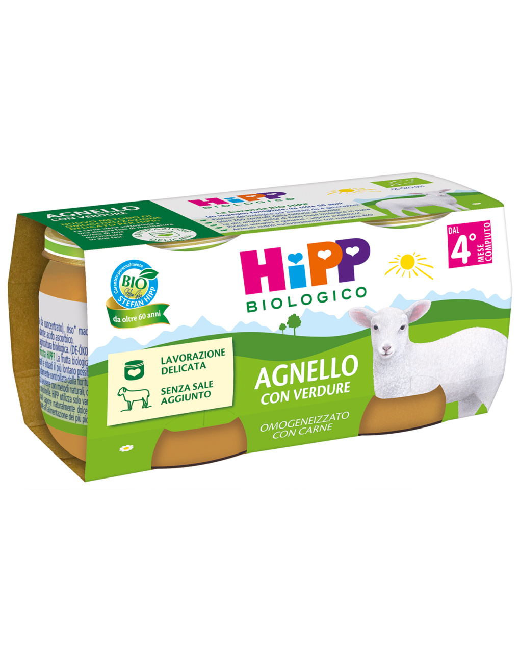 Omogeneizzato agnello con verdure 2x80g - hipp