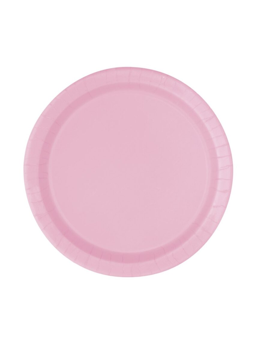 Piatto carta 18 cm - 20 pezzi - rosa pastello - Bigiemme