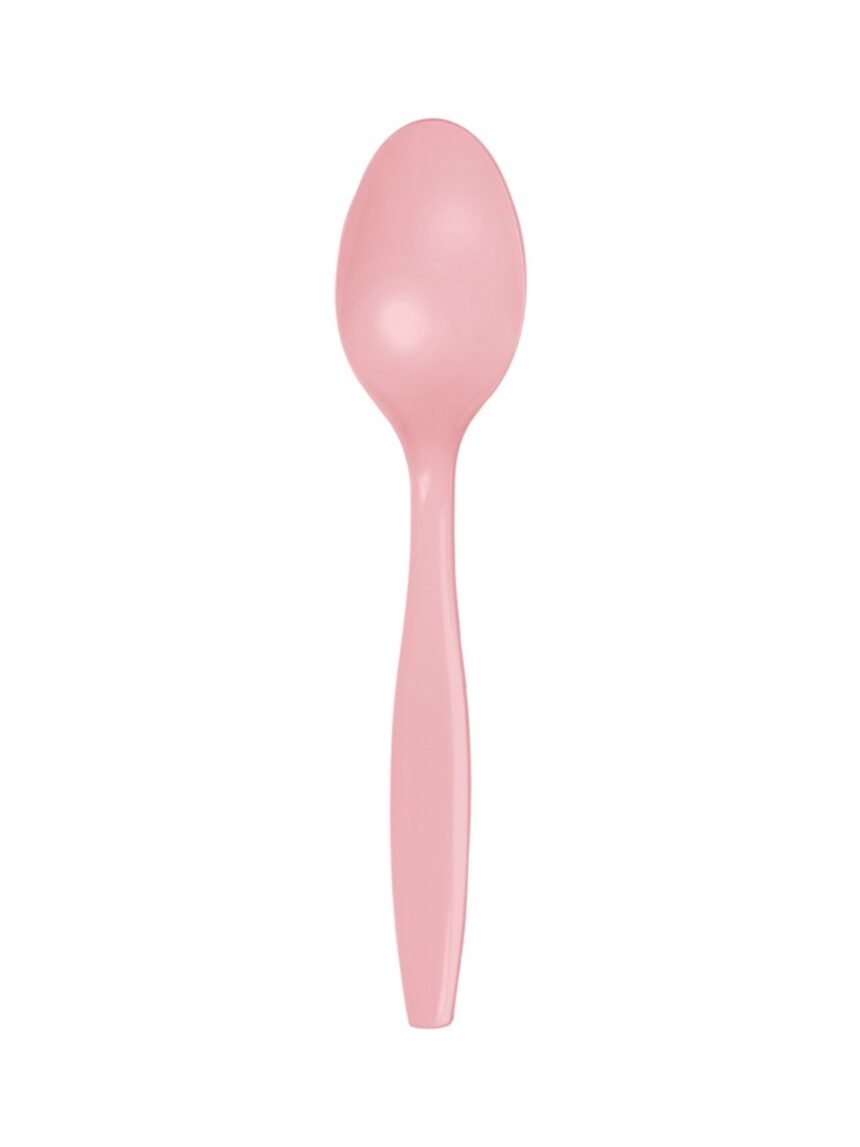 Cucchiaio plastica h. 15,5 cm - 24 pezzi - rosa pastello - Bigiemme