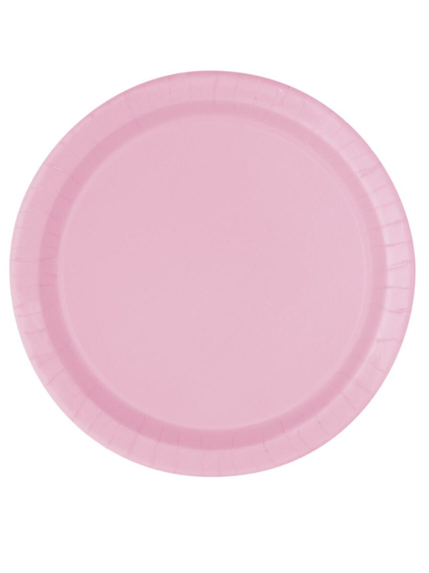 Piatto carta 23 cm - 16 pezzi - rosa pastello - Bigiemme