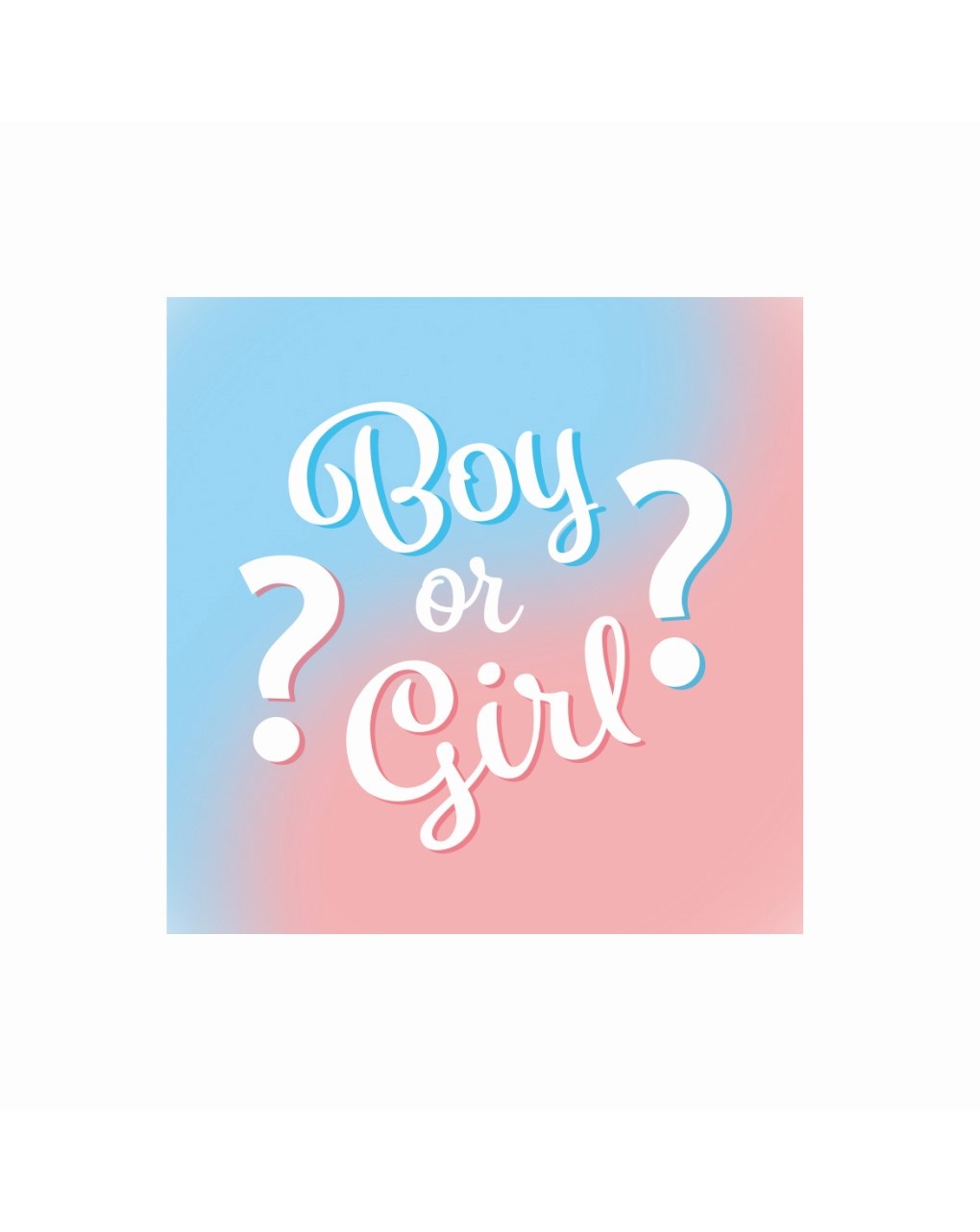 Tovagliolo 25 x 25 cm - 20 pezzi - baby gender reveal - boy or girl?