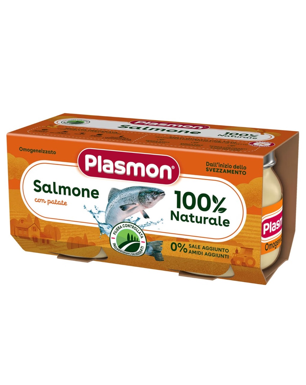 Omogeneizzato salmone con patate 2x80gr | plasmon - Plasmon
