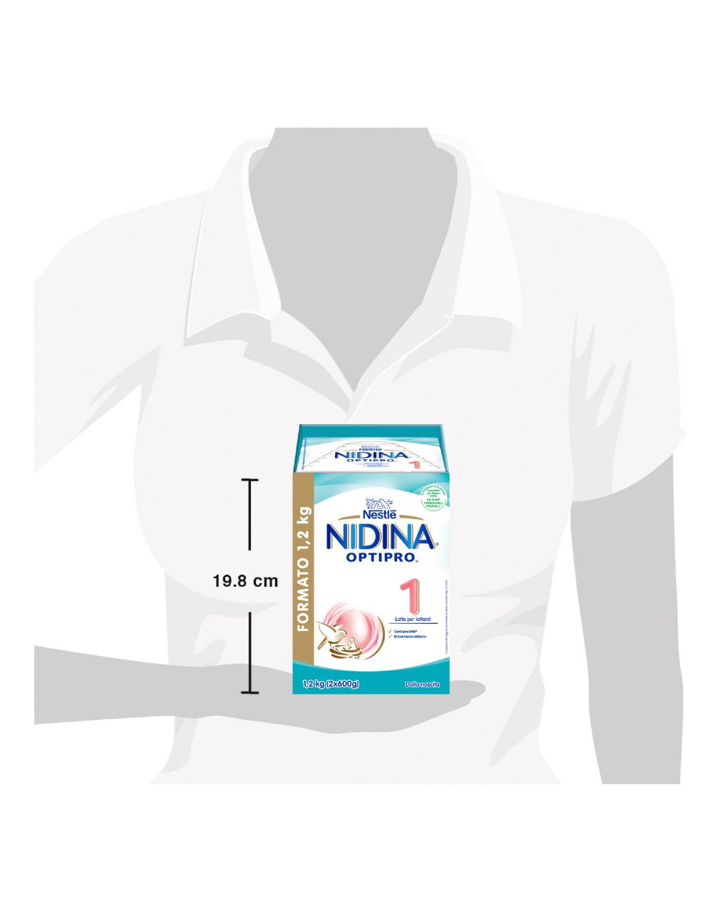 Nestlé nidina optipro 1 dalla nascita latte in polvere - 1.2 kg (2x600g)