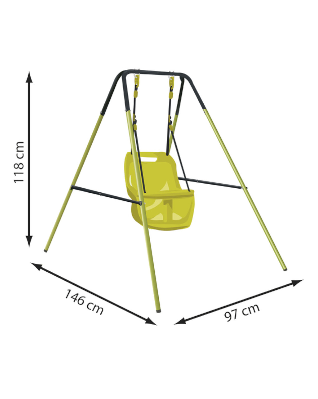 Baby altalena in metallo 146x97x118 cm- sun&sport