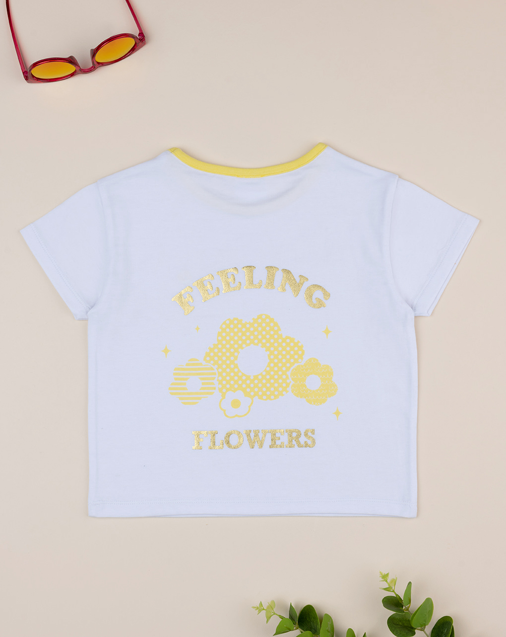 T-shirt maniche corte bambina giallo