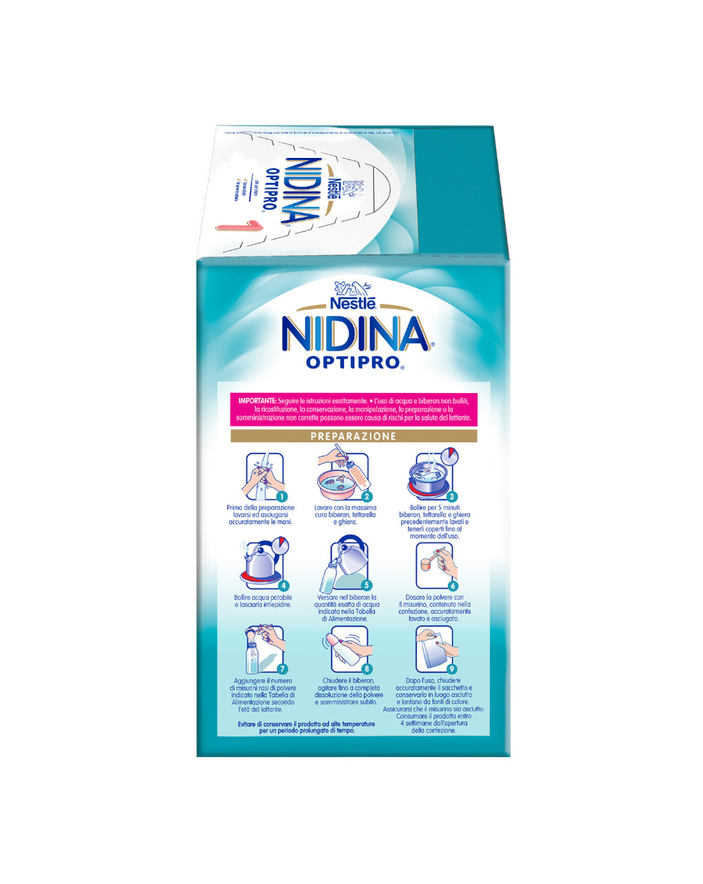 Nestlé nidina optipro 1 dalla nascita latte in polvere - 1.2 kg (2x600g)