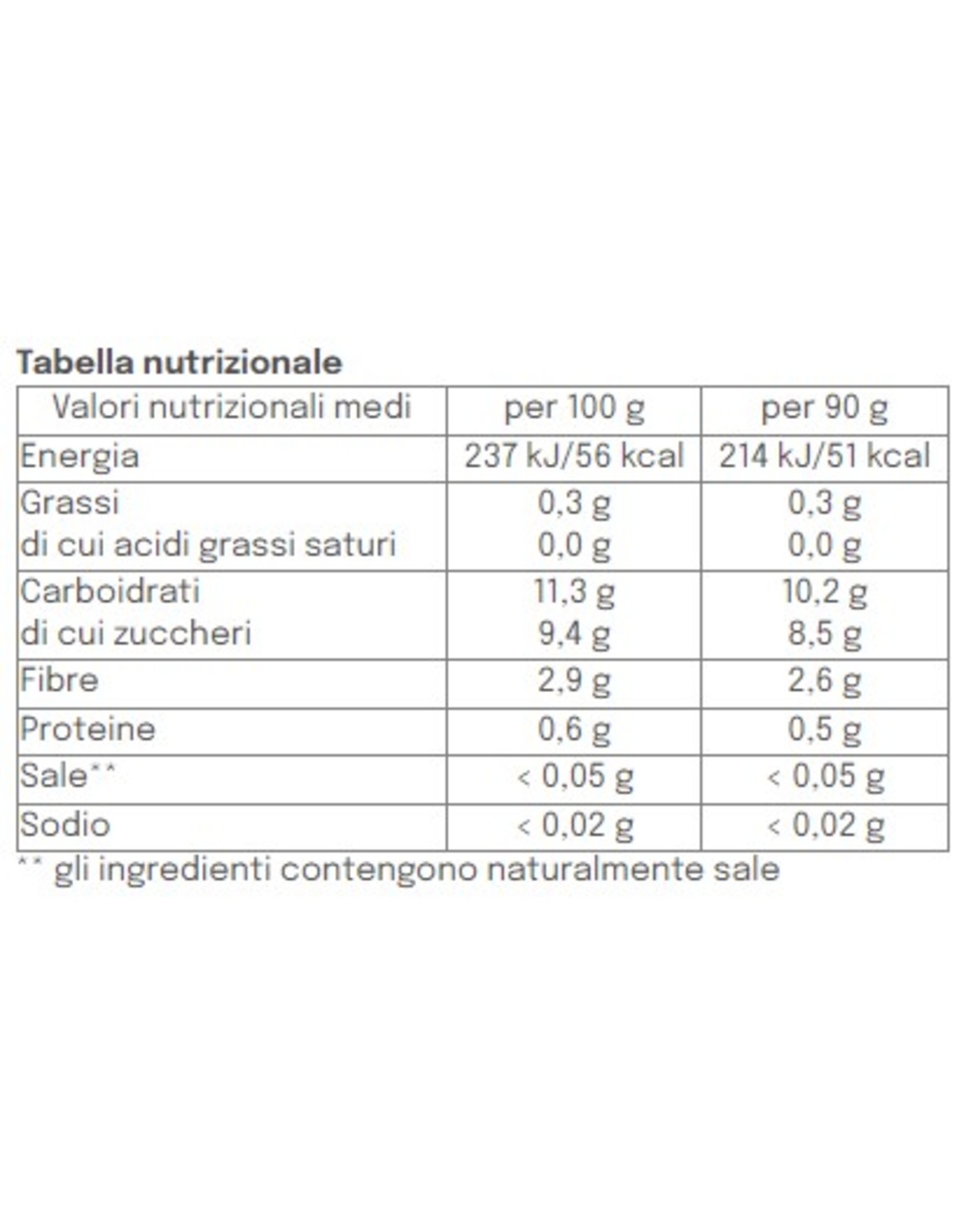 Frutta frullata pera prugna ribes 90g