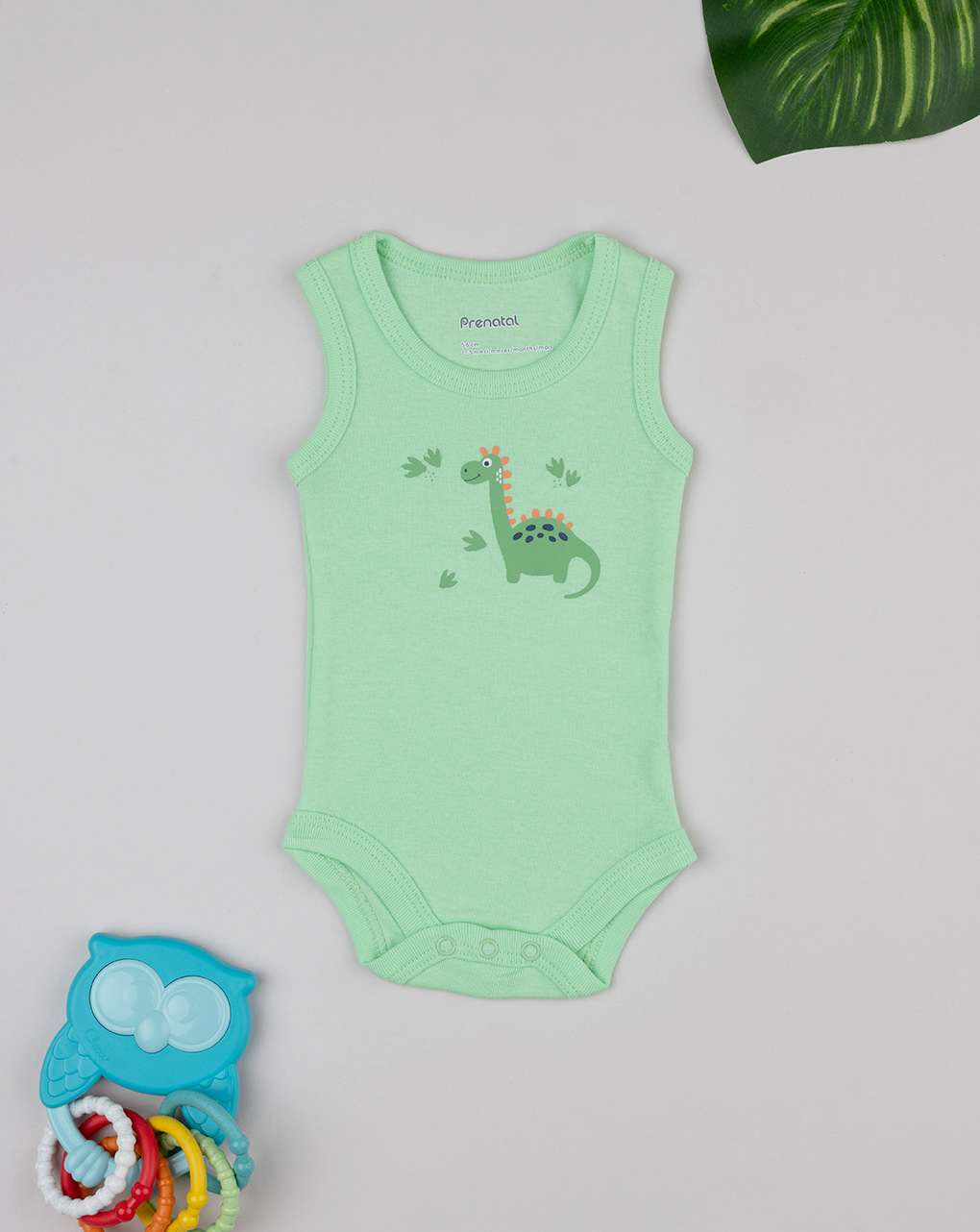 Body verde neonato con stampa