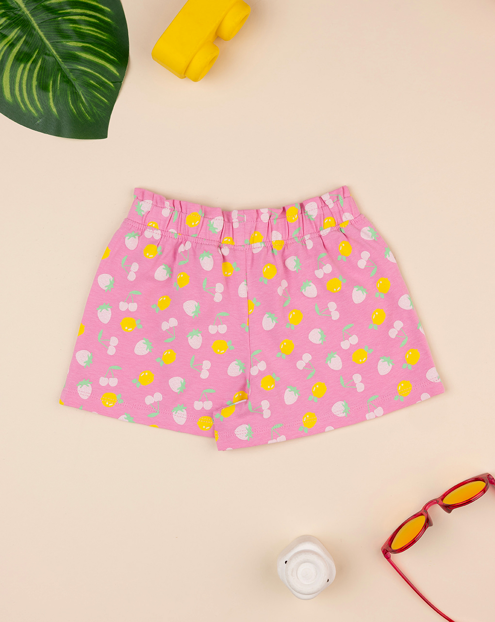 Shorts rosa stampati da bambina