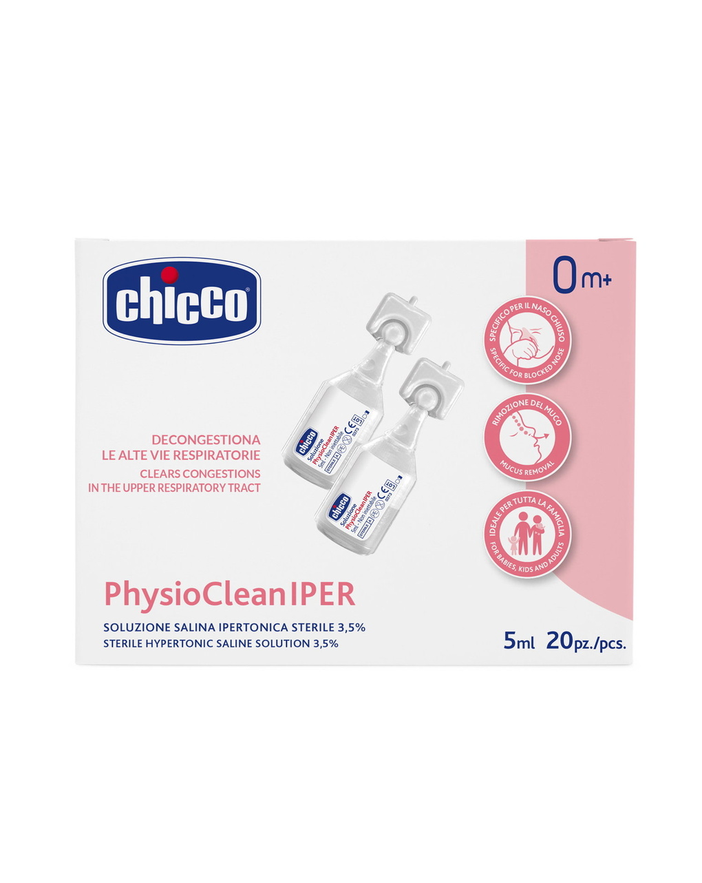 Physioclean soluzione ipertonica 20 pezzi da 5ml - chicco