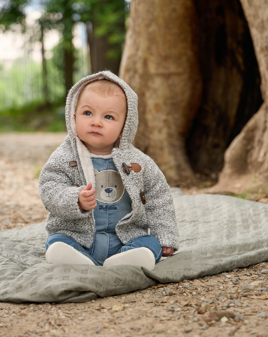 Cardigan bimbo grigio