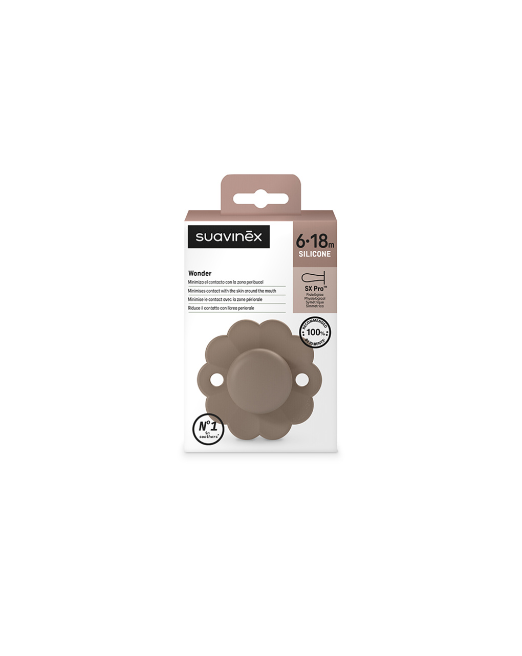 Succhietto wonder silicone 6/18m sxpro caffe' latte  - suavinex