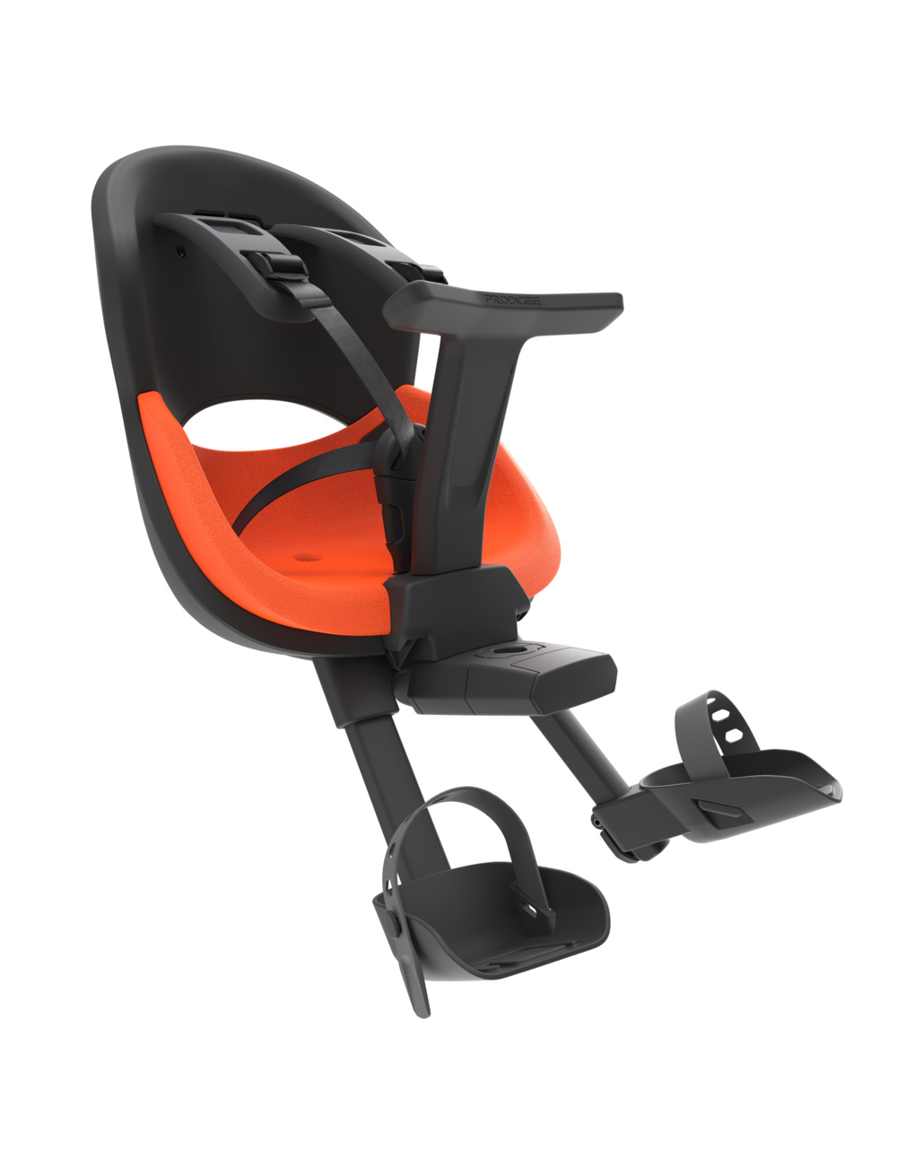 Prodigee icon front - seggiolino bici con montaggio anteriore arancio brillante