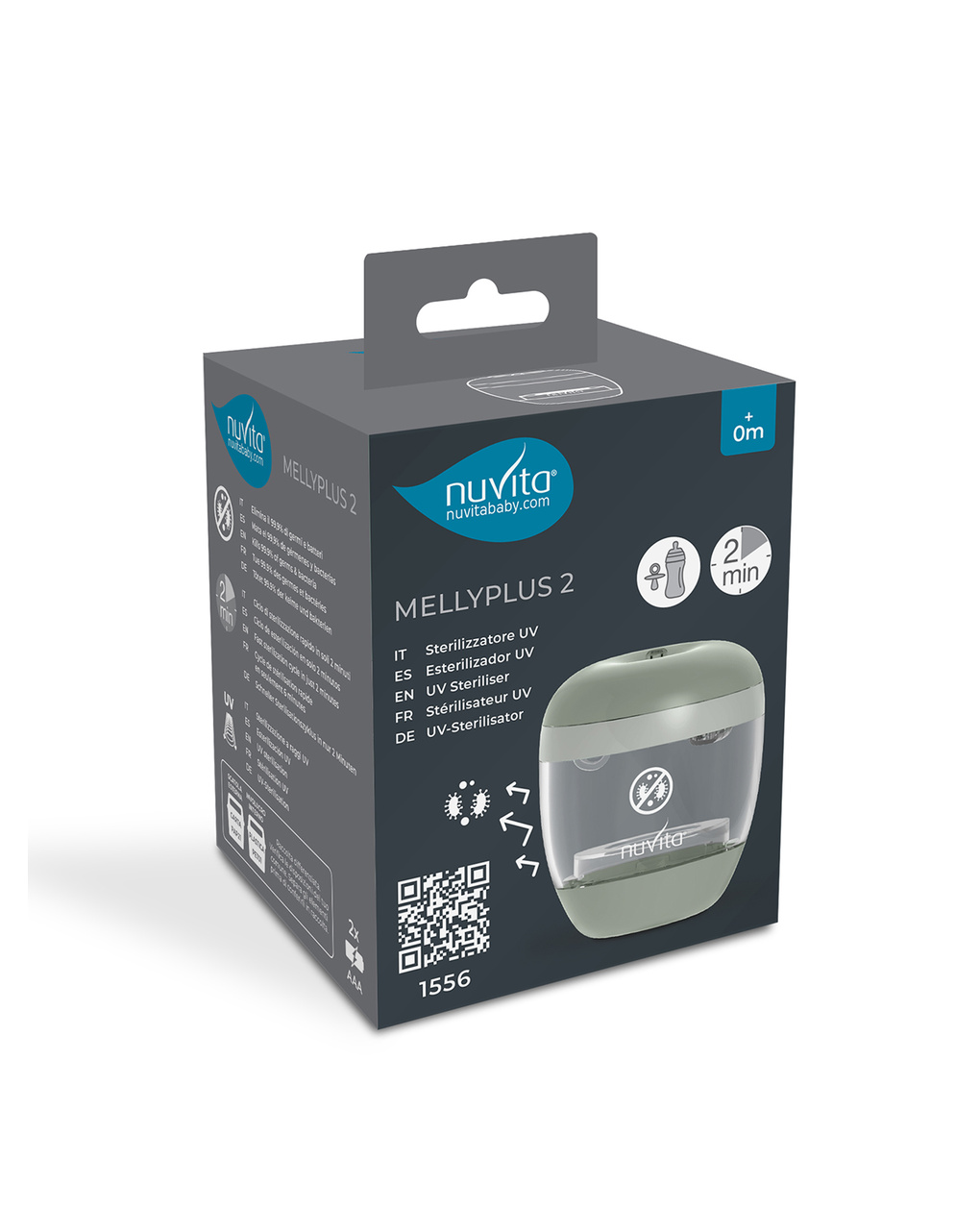 Sterilizzatore UV Per Spazzolino Da Denti, Portatile A Parete O Da Viaggio, Con Spegnimento Automatico, LED UVC+UVA, Blu, Funziona A Pile