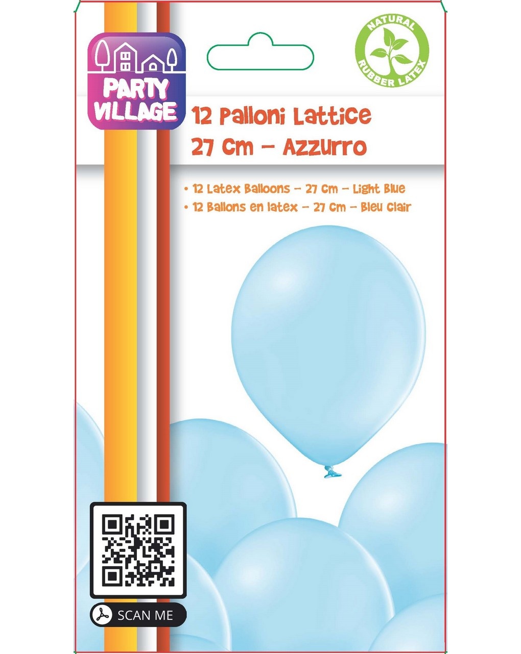 Pallone lattice 10,5"  - 27 cm 12 palloncini - azzurro