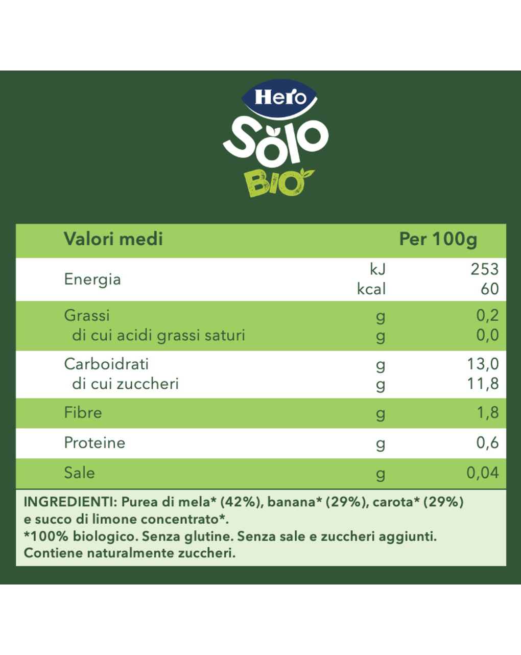 Hero baby pouch mela banana carota bio 100g