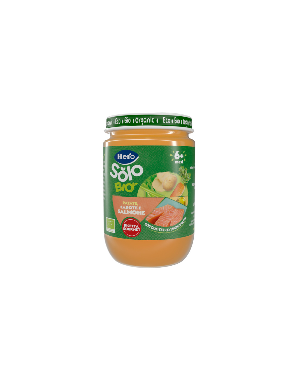 Omogeneizzato patate carote salmone 190 gr - hero solo