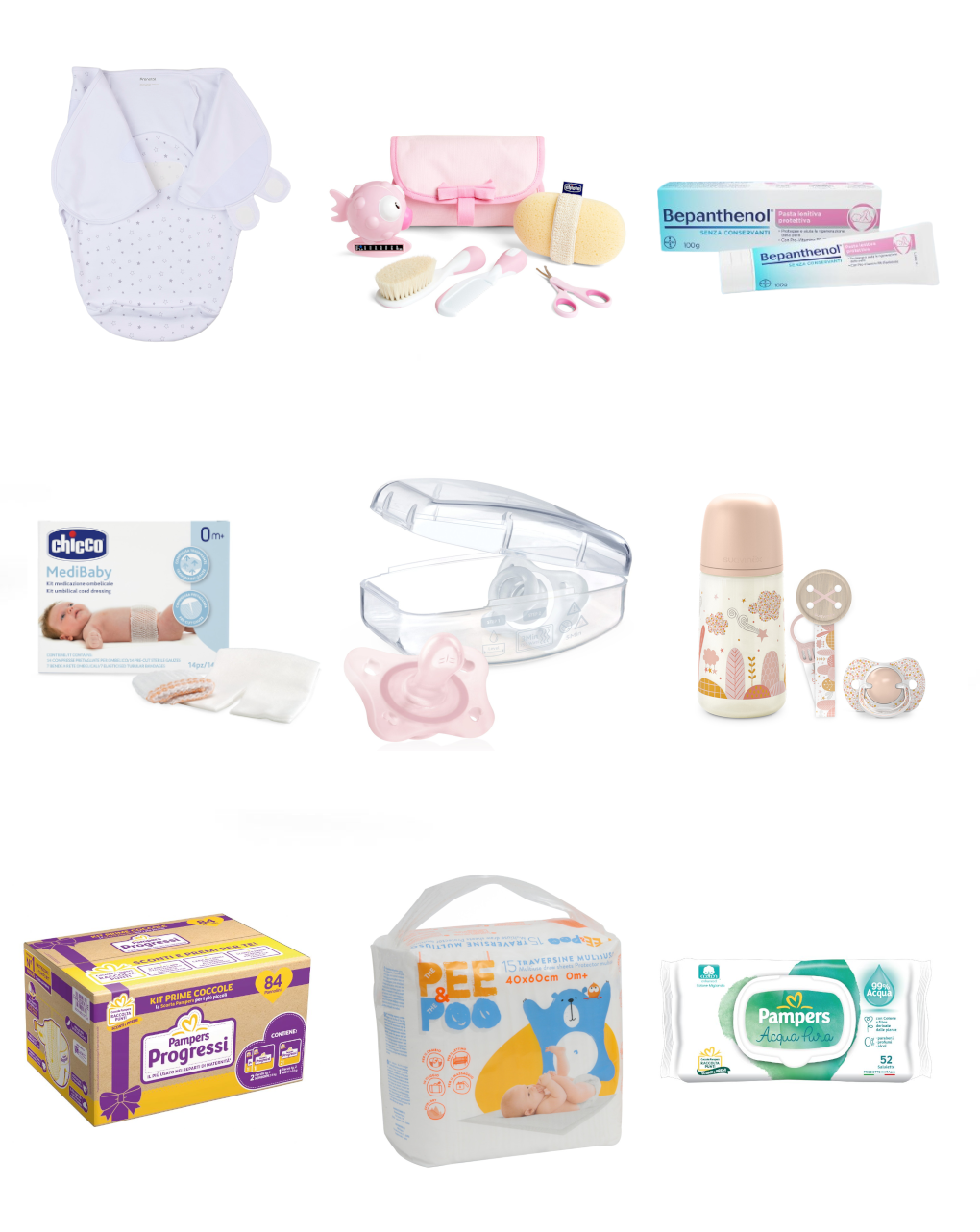 I must-have per il ritorno a casa con il bebè - kit rosa