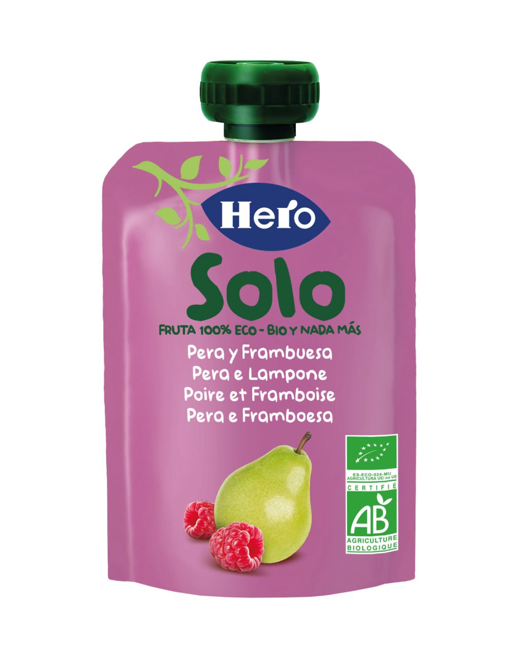 Hero baby pouch pera lampone bio 100g