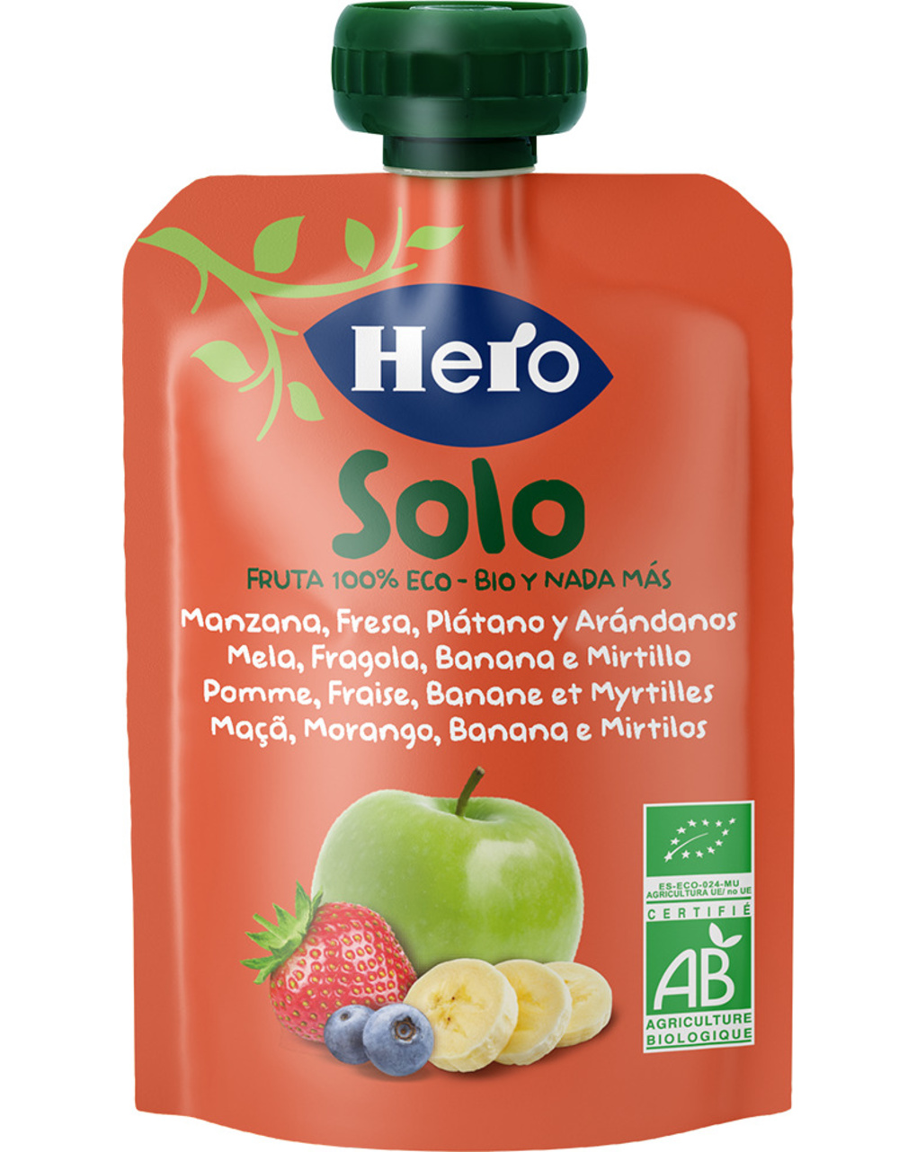 Pouch mela banana fragola bio 100g - hero solo