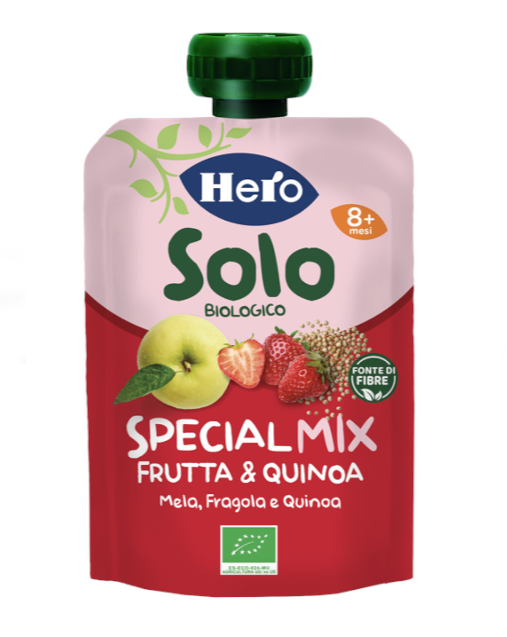 Pouch frutta & quinoa con mela fragola e quinoa 100 gr - hero solo