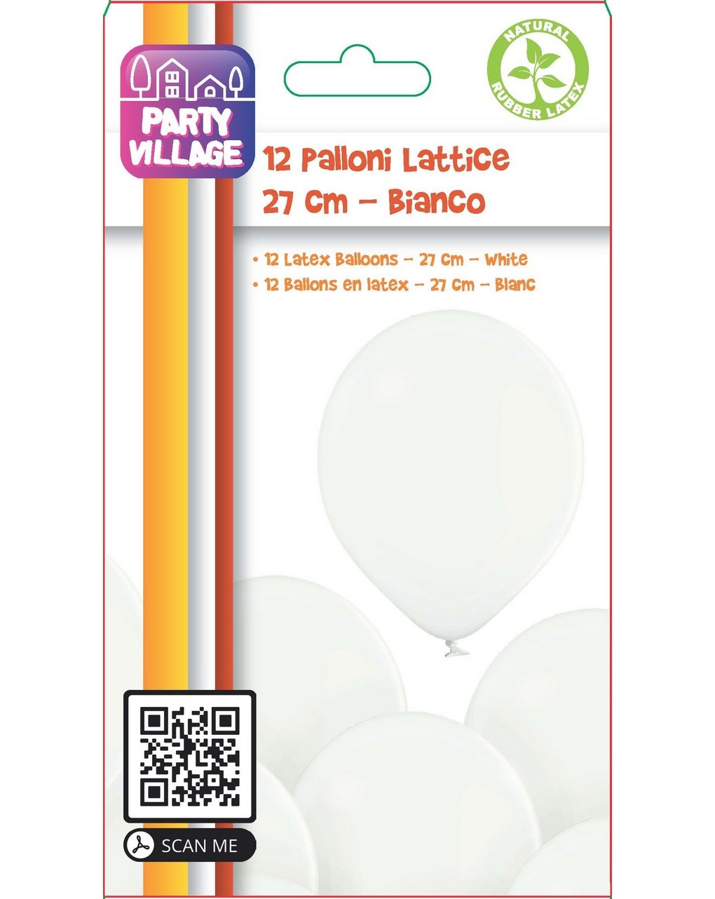 Pallone lattice 10,5"  - 27 cm  - 12 palloncini - bianco