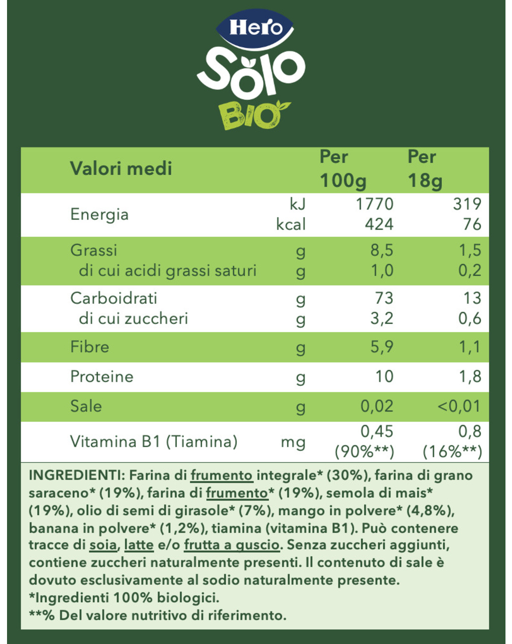 Minipuffs mango 18 gr - hero solo