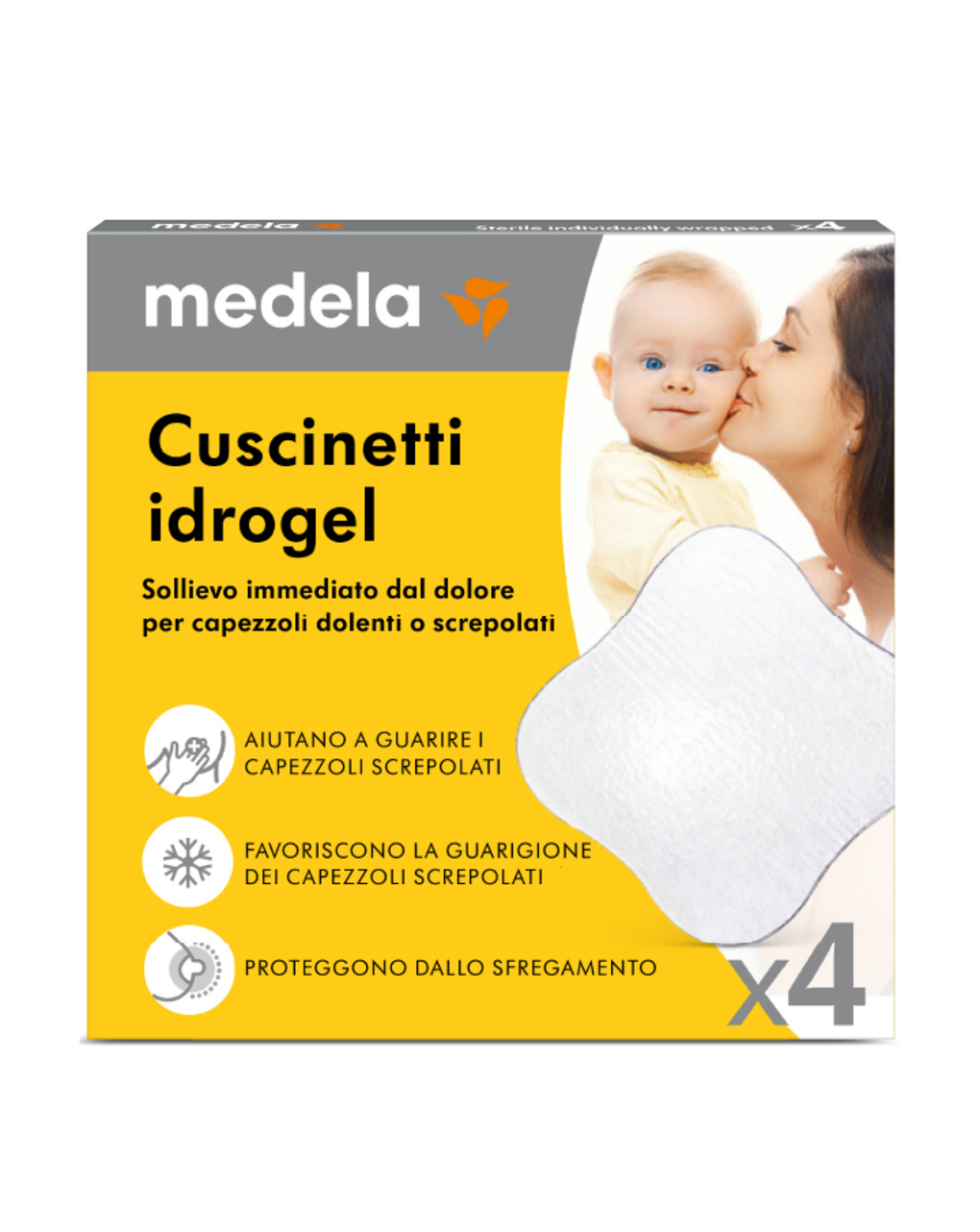 Hydrogel pads - cuscinetti idrogel confezione da 4 pezzi - medela