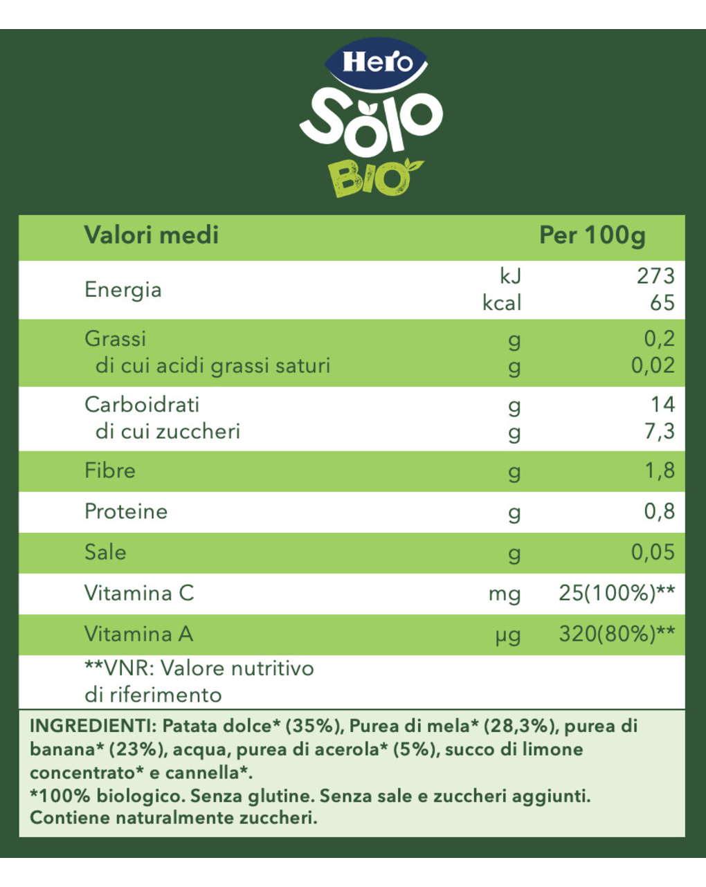 Hero pouch nutrivita patata dolce acerola 100