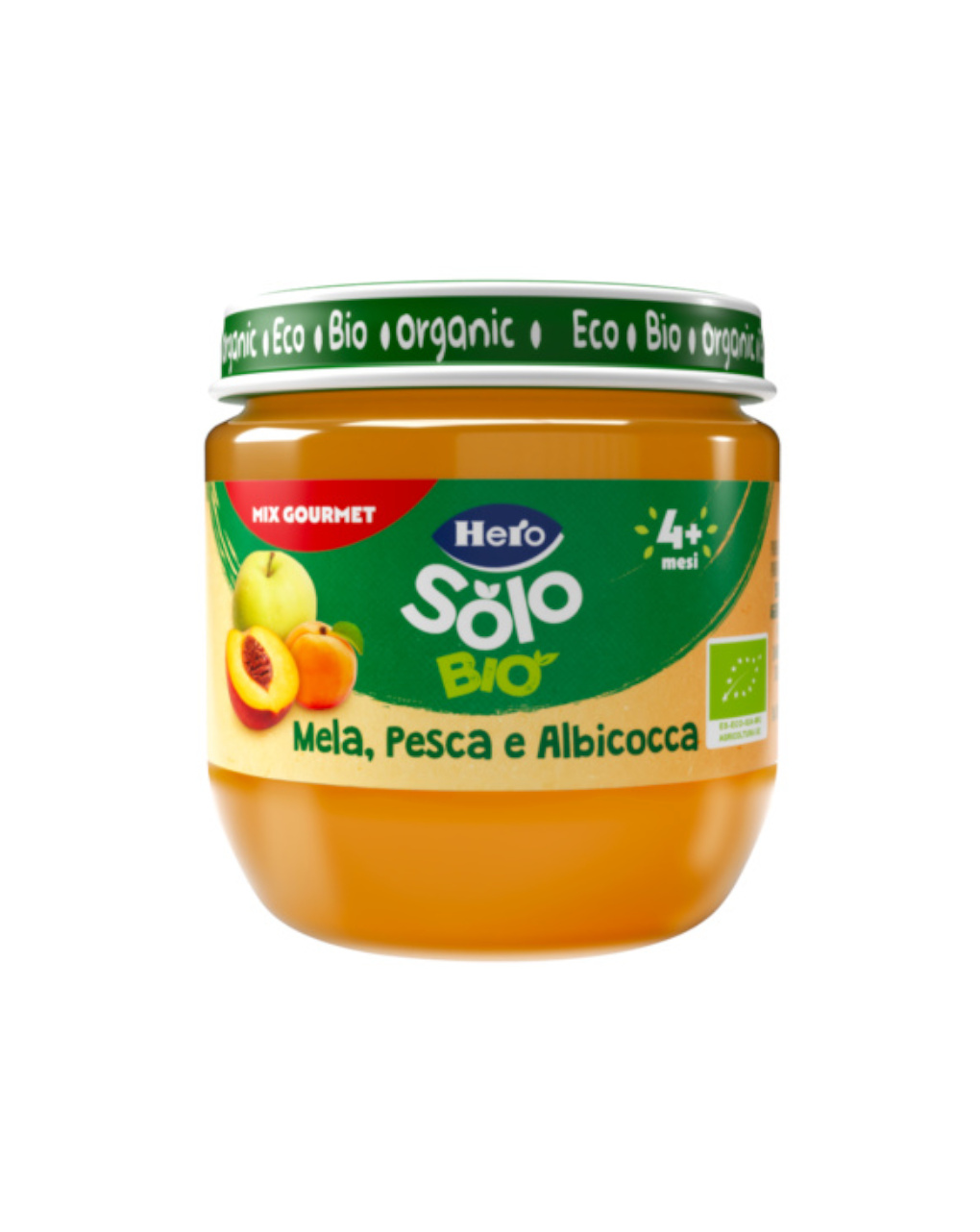 Omogeneizzato mela pesca albicocca 120 gr - hero solo