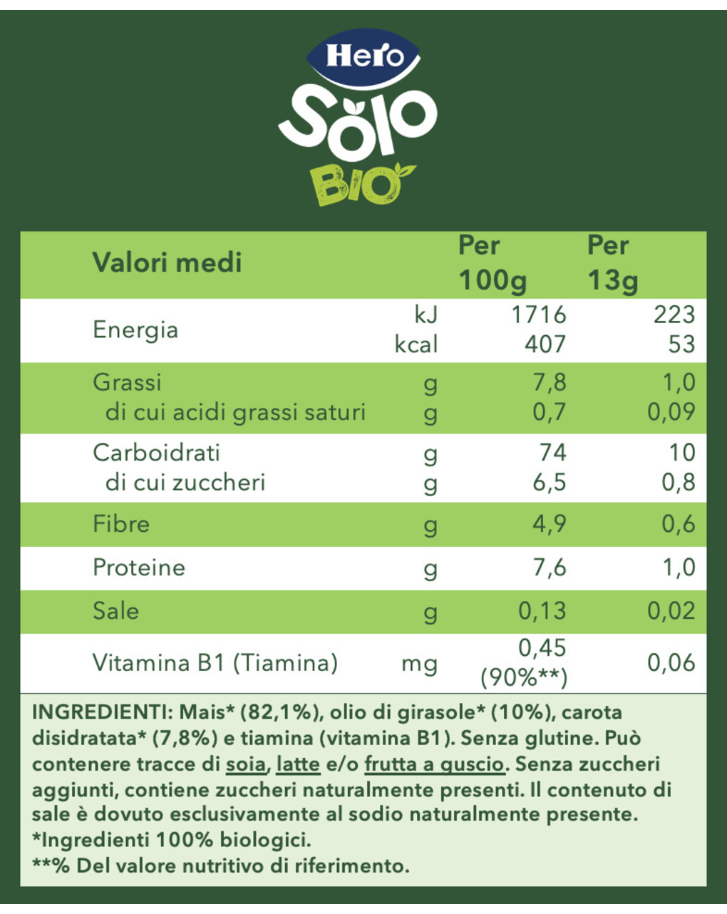 Snack carota mais 40g - hero solo