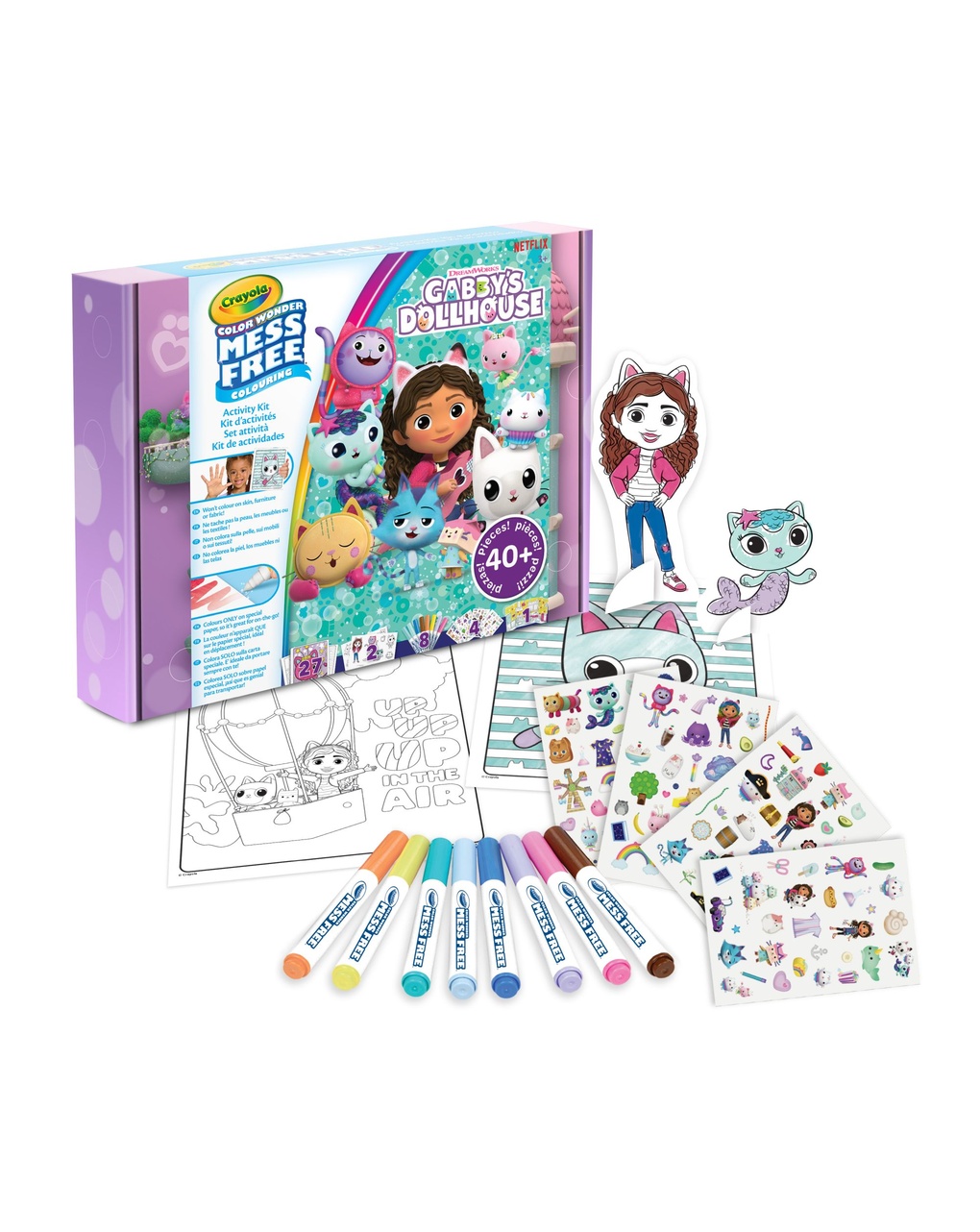 Color wonder coloring set gabby's dollhouse -3+  crayola