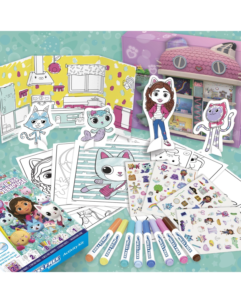 Color wonder coloring set gabby's dollhouse -3+  crayola