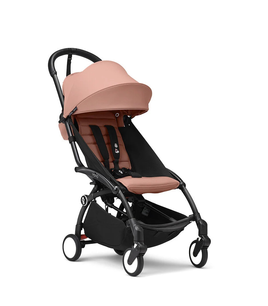 Passeggino con telaio yoyo³ black e rivestimento ginger 6+ - stokke® yoyo®