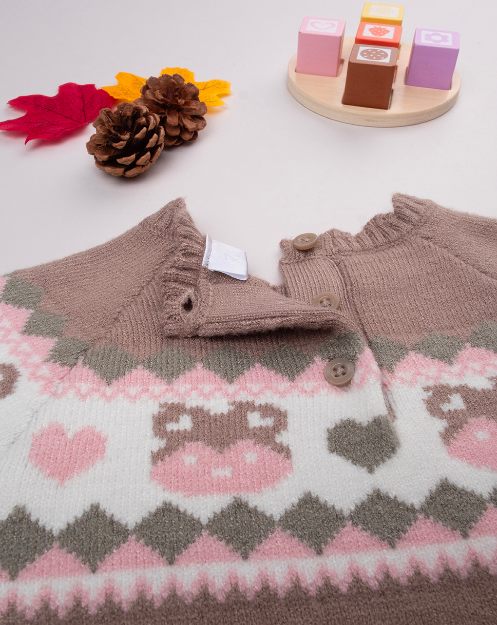 Maglia tricot bimba marrone