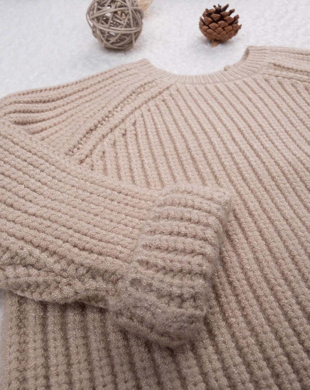 Maglia tricot beige neonato