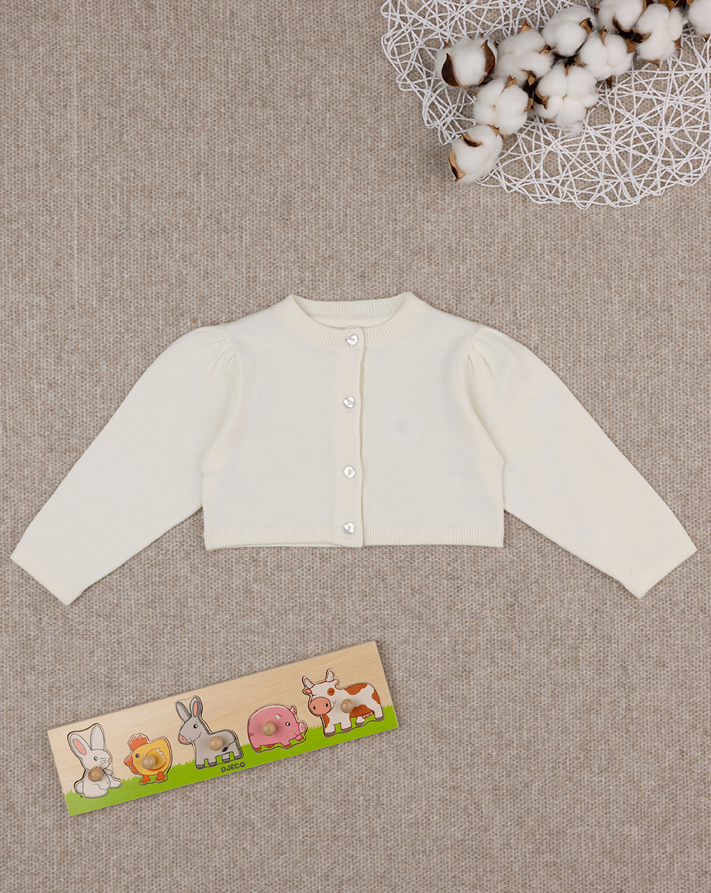 Cardigan tricot bimba bianco