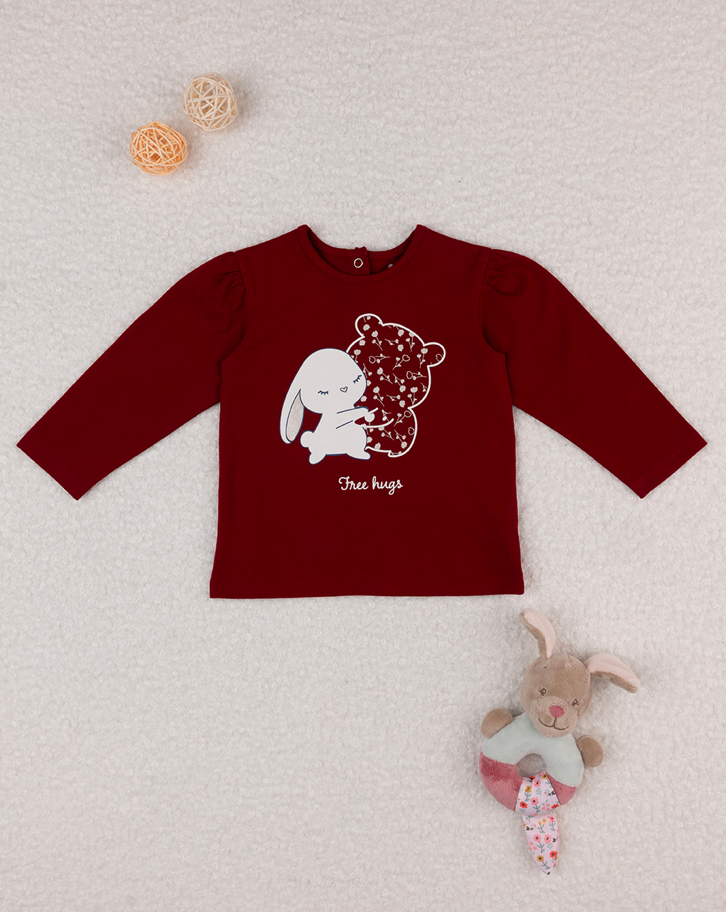 T-shirt bimba bordeaux