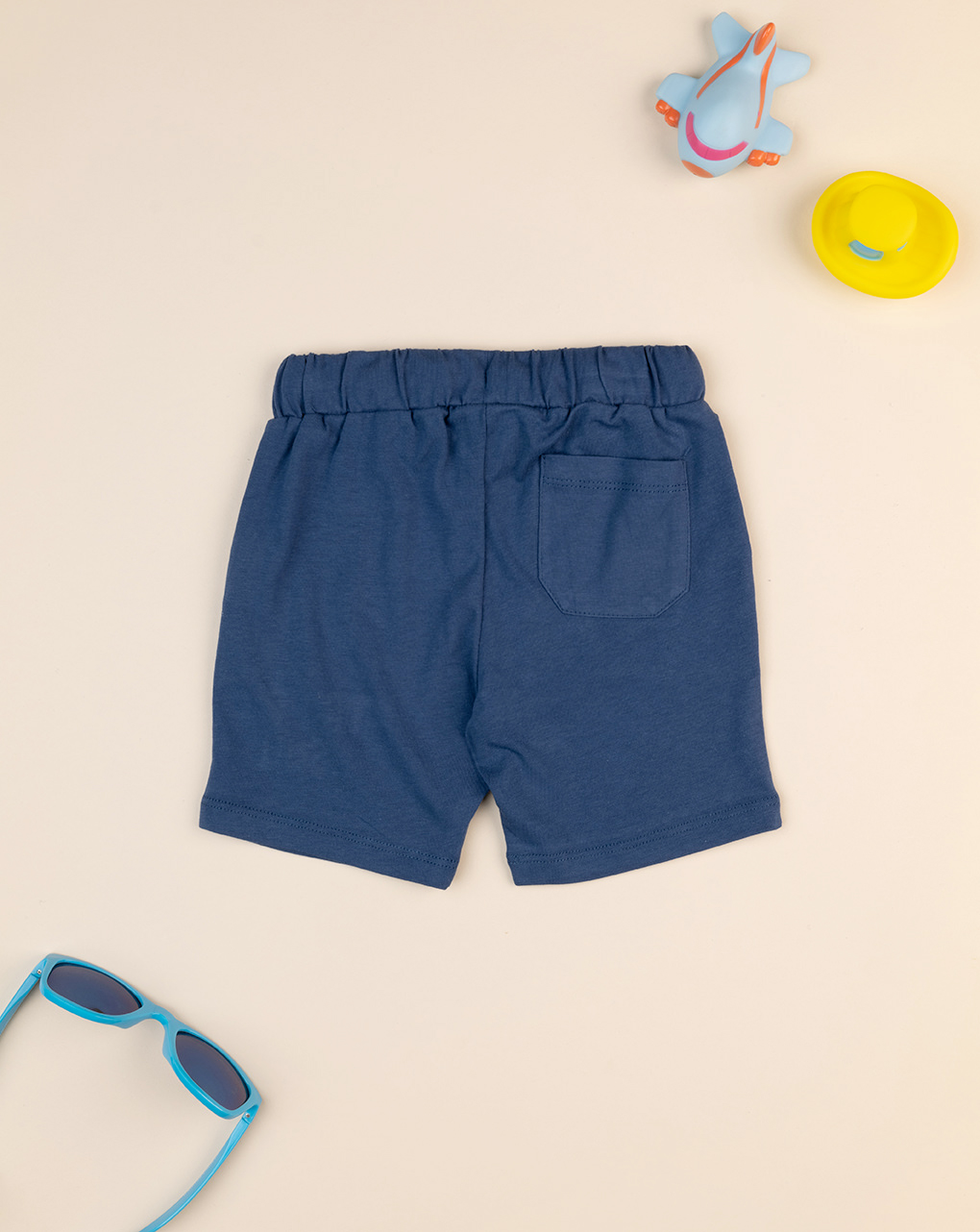 Shorts blu bimbo con stampa