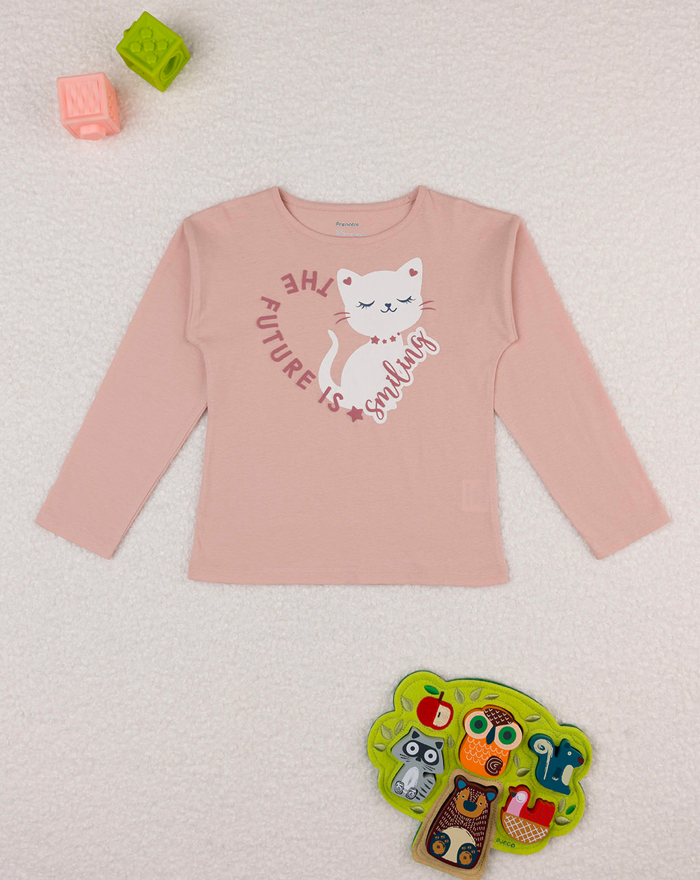 T-shirt bimba rosa stampata